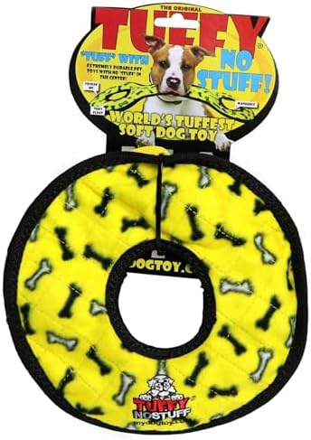 TUFFY® : (2 Pack No Stuff Ring Dog Toy: Ultra Durable Plush Toy with Multiple Layers & Reinforced Seams, Washable and Floats, Original Construction