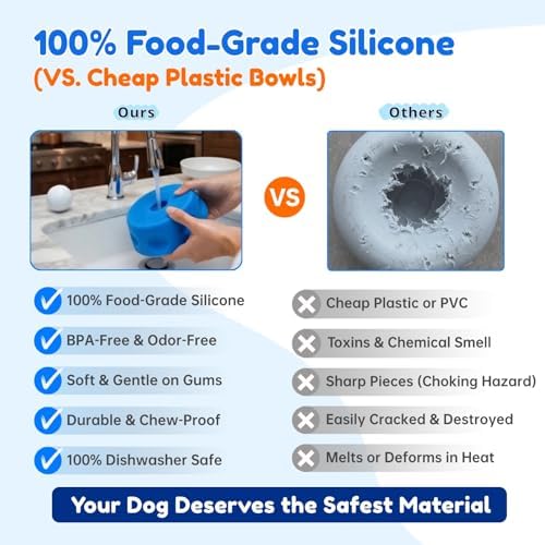 Lick and Roll Bowl for Dogs - Slow Feeder with Rolling Ball, Anxiety Relief