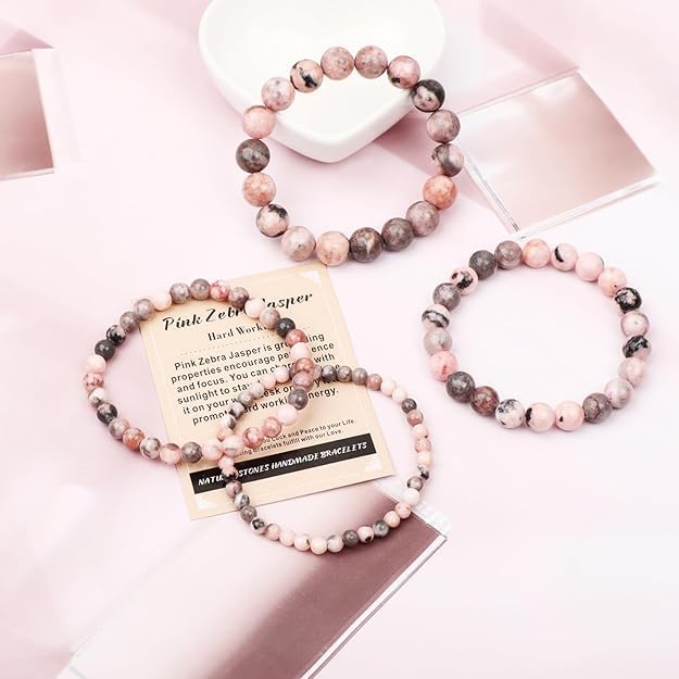 AD Beads Handmade Gemstone Stretch Elastic Bracelet Crystal Healing Reiki Nature's Beauty and Spiritual Essence Unisex