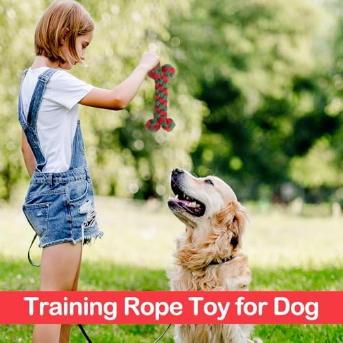 18 Pcs Dog Rope Toys Set Interactive Cotton Chew Toys for Aggressive Chewers 3 Knots Rope Balls for Medium Small Dog Puppy Tug of War Pet Teeth Cleaning Fun Training Birthday Gifts