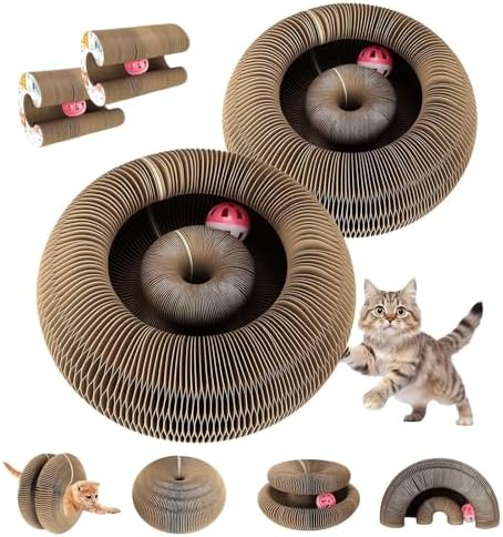 Cardboard Cat Toy, Foldable & Reversible Cat Scratching Board Scratcher Pad