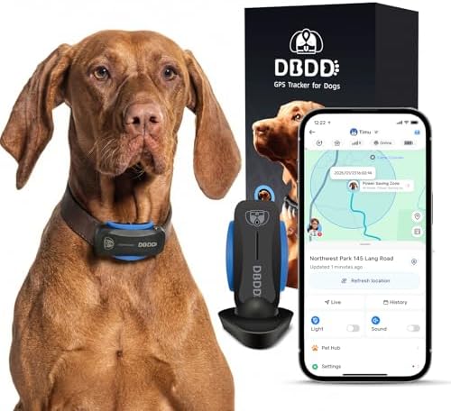 DBDD AI GPS Tracker for Dogs (30lbs+) - Real-Time Location & AI Health Assistant, Electronic Fence Collar for Escape Artists, Waterproof Dog GPS Tracker for Medium Large Dogs, iOS Android