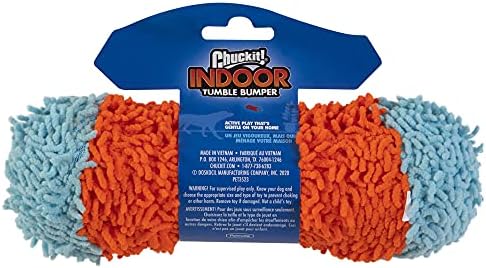 Chuckit! Indoor Fetch Tumble Bumper Dog Toy (8.5 Inch), Orange and Blue