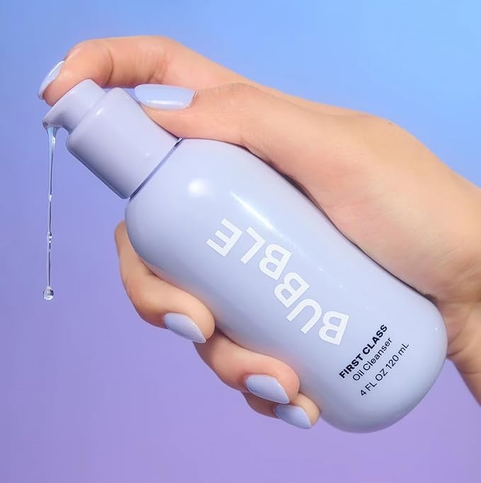 Bubble Skincare First Class Face Oil Cleanser - Facial Cleansing Oil + Makeup Remover Enriched with Rosehip Seed Oil + Sunflower Seed Oil to Nourish + Soothe Skin (4 fl oz)
