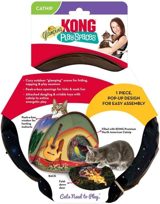 KONG PlaySpaces Glamping Tent Cat Hideaway, Collapsible House
