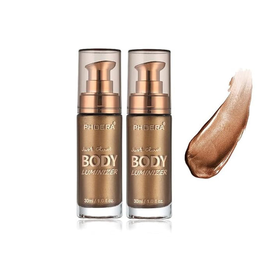 2 Pack Body Shimmer, Long Lasting Waterproof Moisturizing Glow Lotion for Face and Body.(103 Glistering Bronze)