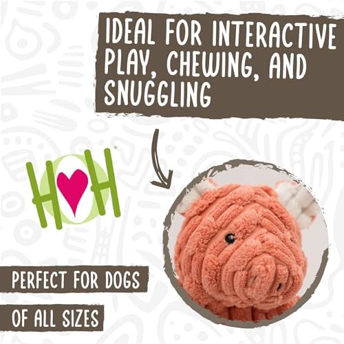 HuggleHounds Flatties - Dog Plush Toys to Keep Them Busy, Squeaky Crinkle Pet Toy for Small, Medium, & Large Dogs, Durable Stuffed Animal Toy, Bunny, Cow, & Pig - 3-Pack Barnyard HuggleFlatties, Small