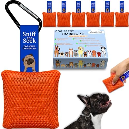 Dog Scent Training kit, Brain Games, Hide and Seek Toys - Fun Nose Work Games, Sniff and Seek Sniffing Toys, Dog Nosework Kit, Scent Work Kit for All Ages Dog (Orange)