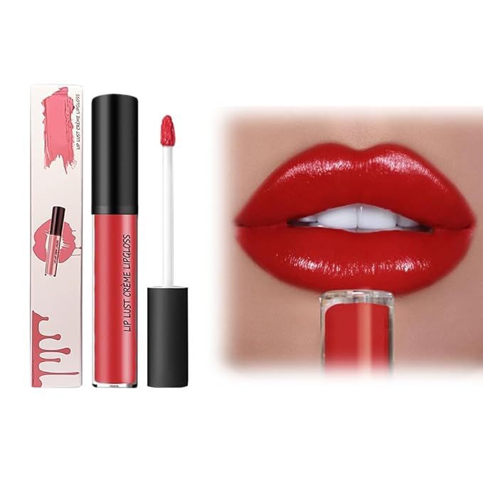 12 Color Cream Lip Gloss, 2025 New Long-Lasting Moisturizing Velvet Lip Lipstick, Waterproof, Non-Fading, Hydrating Tint Natural Jelly Lipstick Suitable for Girls and Women (#10)