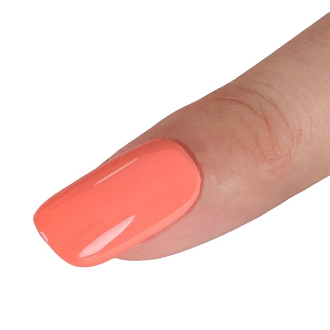 Coral Orange Gel Nail Polish,0.51 Fl Oz Soak Off UV Lamp Bright Coral Orange Gel Polish for DIY Nail Art Starter or Manicure Salon,Summer Fall Colors Gel Polish Kit GP0107