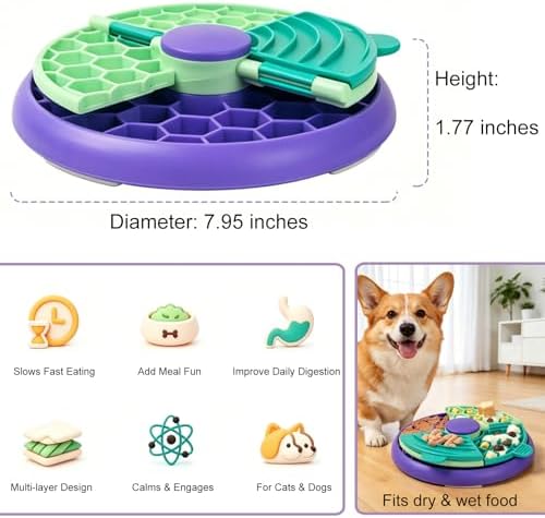 3-in-1 Slow Feeder Interactive Puzzle Toy Lick Mat-Calming
