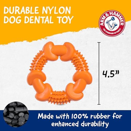 Arm & Hammer Nubbies Rubber Ring Dog Dental Chew Toy, Peanut Butter