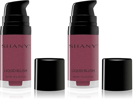 SHANY Paraben Free HD Liquid Cream Blush - Creamy & Blendable Color - DISTINTIVE (Pack of 2)