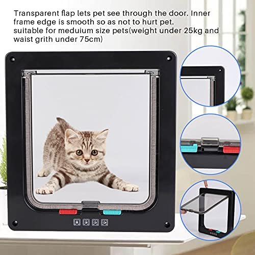 Yoidesu Pet Screen Door 9 x 8 inchs Screen Door Protector Lockable Magnetic SelfClosing Screen for Dogs and Cats up to 28 lb(Black)
