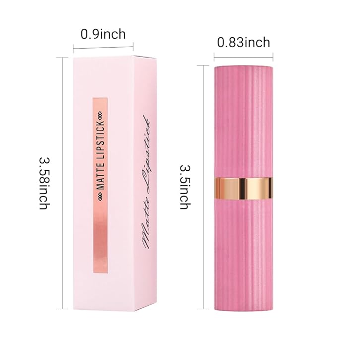 3Pcs Nude Pink Purple Mauve Lavender Lip Stick,Matte Cream Lipstick Set for Women,Long Lasting Waterproof Smudge Proof Velvet lipsticks Crayon,Lip Makeup Kit Travel Size,Vegan & Cruelty-free