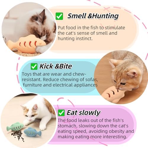 2Pcs Silicone Cat Toys, Multi-Functional Treat Dispenser, Interactive Feeder Toy for Indoor Cats, Food Puzzle Kitten Toys, Pet Training Toy with Catnip Ball (Pink&Green/Blue)
