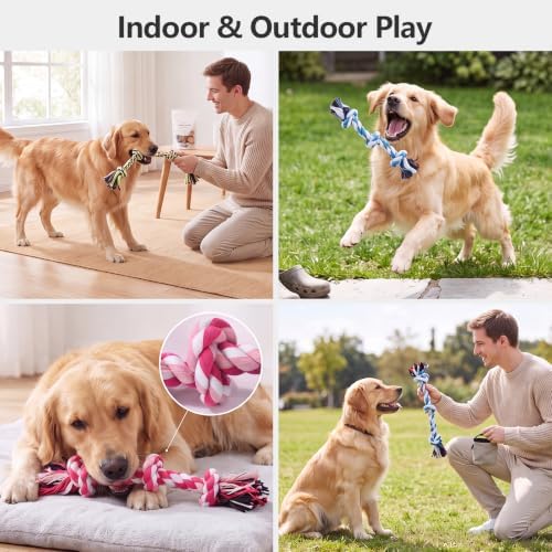 ondware Dog Rope Toys 3 Pack, Cotton Chew Tug Toys for All Dogs