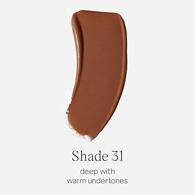 Saie Glowy Super Skin Tint Liquid Foundation - Weightless + Dewy Foundation with Lightweight Medium Coverage - Hydrating Face Makeup + Skin Care Serum Hybrid with Hyaluronic Acid - Shade 31 (1.01 oz)