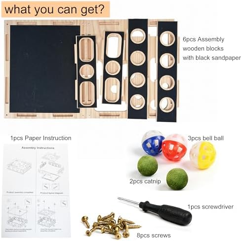 Cat Nail File Toy, Scratch Puzzle Enrichment Box