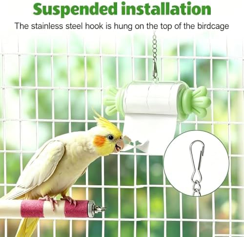Bird Shredding Toy with Paper Roll for Cockatiels Conures Parakeets