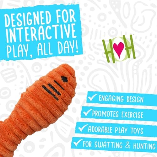 HuggleKats Cat Toys - Kitten Toys for Bored Indoor Cats, Perfect for Moving, Exercise, Biting & Chewing - Sardines (3 Pack)