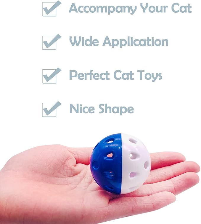 PET SHOW 20 Pack Cat Toys Balls with Bell Inside for Indoor Cats Kitten