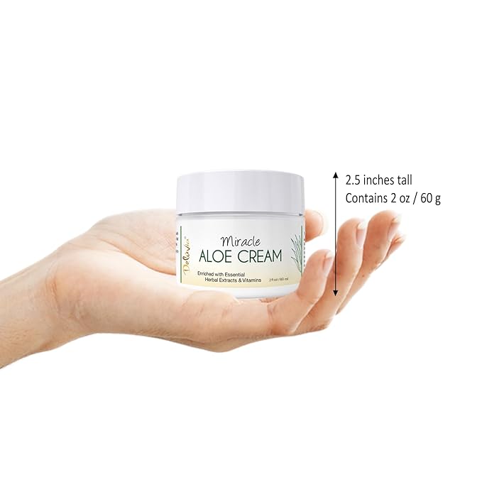 Deluvia Miracle Aloe Cream | Face & Body Moisturizer with Vitamin E & Aloe Vera | Hydrating, Soothing for Dry Skin | Non-Greasy - 2 oz Compact Travel Size