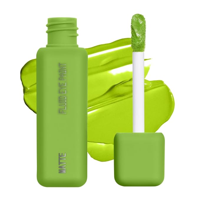 aboutface Matte Fluid Eye Paint Vertigo Flowers – High-Pigment Liquid Eyeshadow, Long-Lasting, No-Budge Matte Finish, Vegan & Cruelty-Free (Bright Green)