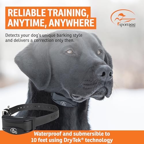 SportDOG NoBark Premium Bark Collar | Silent Partner Bark-Only Detection, Static, 3 Training Modes, Rechargeable, Waterproof, Lightweight, Dogs 8 lb+, 5-22 in