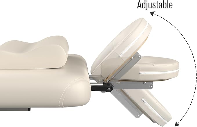 Electric Massage Bed with Adjustable Height and Backrest, Electric Massage Table for Treatment, Physical Therapy and Spa Facial Bed, 2 Motor, Hydraulic Equipment, Remote Control, 32 W x 75 L, Beige