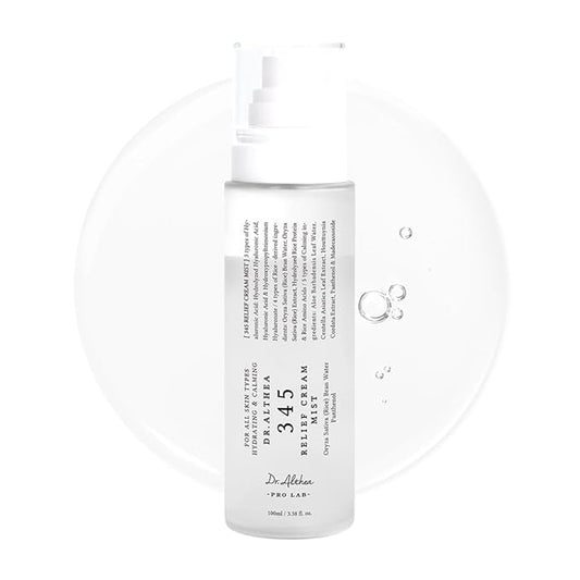 Dr.Althea 345 Relief Cream Mist | Hydrating Facial Mist with Rice Extract | Soothing Care for Sensitive Skin | Vegan Korean Skincare, 3.38 Fl Oz