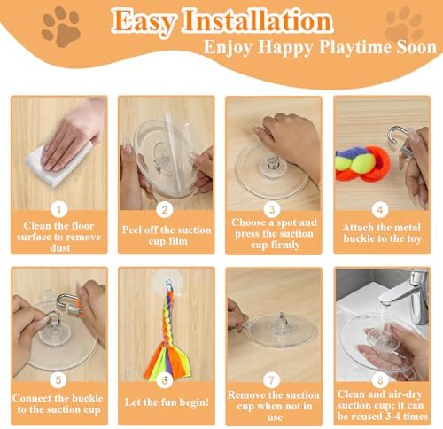 Suction Cup Dog Toys for Small Medium Dogs, Interactive Rope Toys