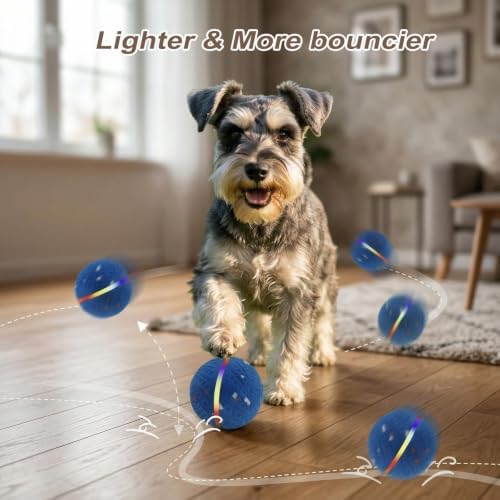 Smart Interactive Dog Toy,Smart Moving Bouncing Dogs Ball with RGB Lights, Automatic Moving, Bouncing, and Rotating,E-TPU Durable & Waterproof,for Small Medium Dogs Keep Them Busy