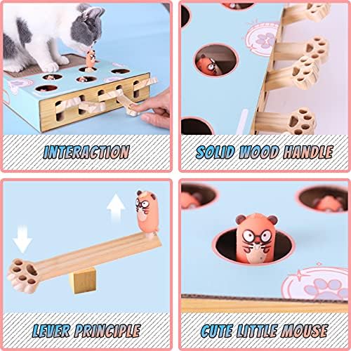 Enrichment Toys for Indoor Cats with cat Scratching pad, Cat Cardboard Box to Make Lots of Fun, cat Interactive Toy to Relieve Boredom and Train IQ