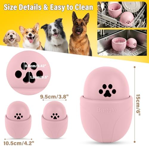 Frozen Treat Dog Toy BPA Free Silicone Dogs Slow Feeder Lick Ball, Pink