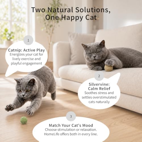 HomeLife Pet Timber Mouse Silvervine Cat Toy – 100% Natural Farm-to-Toy with Catnip & Silvervine, Calming Silvervine Wood & Bird Feathers – Handmade Interactive Cat Toy for Play & Enrichment