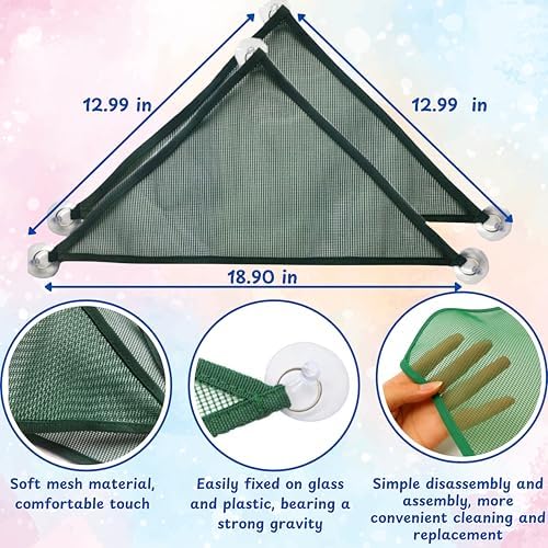Bearded Dragon Reptile Hammock Enrichment Cage Accessories, Bearded Dragon Feeder Ball and Breathable Mesh Hammock, Lizard Hammocks Lounger Bed Rest and Feed Toy, Reptile Tank Accessories (Red)