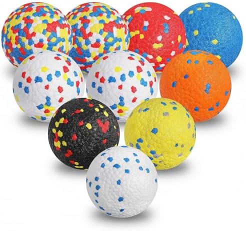 10 Pcs Dog Balls, 2.5 Inch Indestructible Tennis Balls for Aggressive Chewers, Durable Bouncy Interactive Toys Fetch Game and Teething Chew for Large Medium Small Dogs and Puppies, Colorful