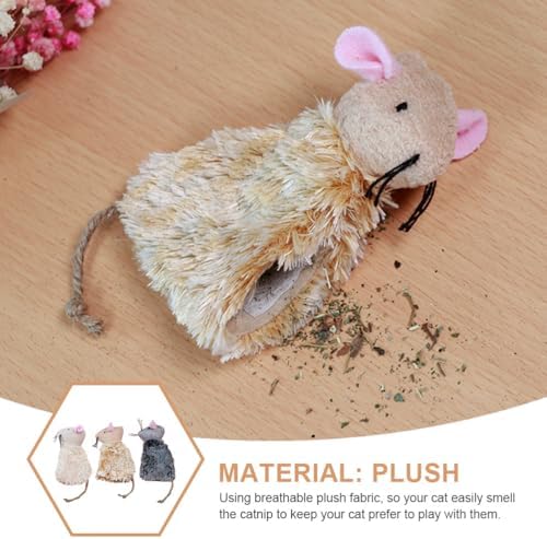 Ipetboom 3pcs Cat Kangaroo Toy - Refillable Teething Plush Doll for Puppies Cat Teasing Puppy Teething Kitten Teasthing Toy Cartoon The Kitten Plush Doll