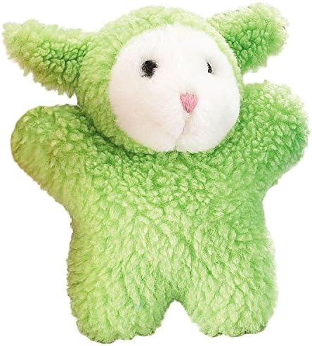Zanies Cuddly Berber Baby Lamb Dog Toys, Green 8-Inch