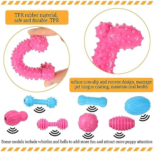 Jenaai 50 Pack Teething Toys for Puppies, Soft Chew Dog Set Small Dogs