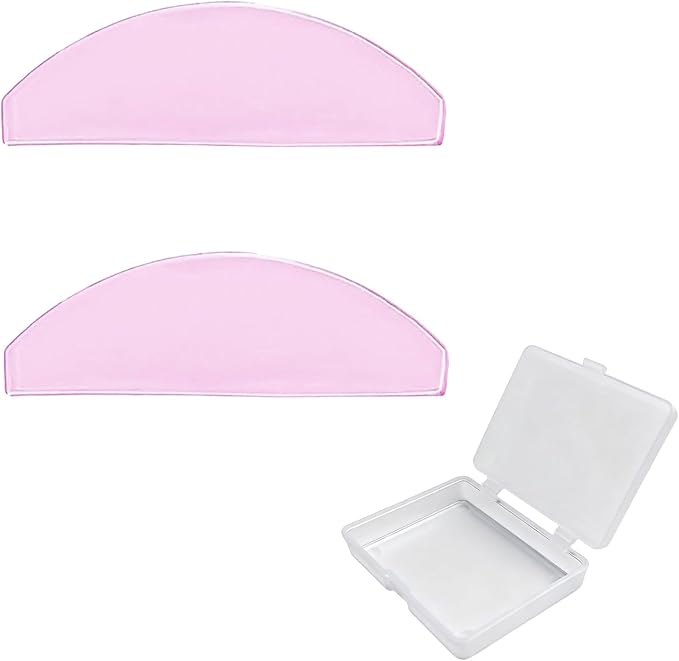 Pink Silicone Lash Lift Shields, 1 Pair Reusable Korean Style Eyelash Perming Pads, Super Sticky Flat Shields for Lash Lifting and Softening, Professional Eye Lash Perm Tools for Women Beauty