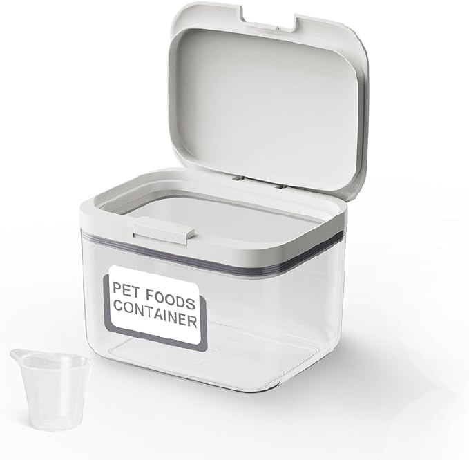 LivLab Mker 5 lb Airtight Dog Food Storage Container with Scoop, White
