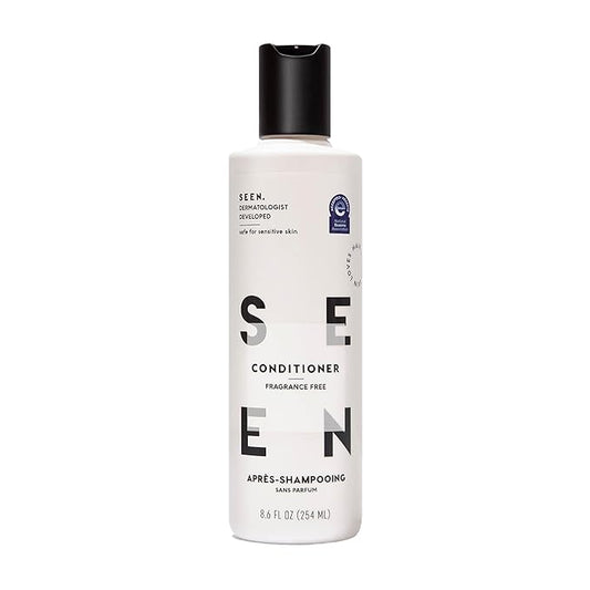 SEEN Conditioner, Fragrance Free - Non-Comedogenic & Hair Conditioner- Dermatologist-Developed - Safe for Sensitive, Eczema & Acne Prone Skin