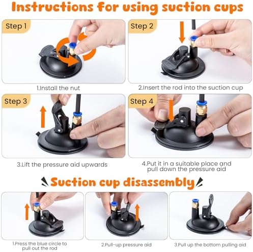 3-in-1 Cat Wand Toys,12Pcs Interactive Cat Feather Toys for Indoor Self Play & Exercise,2 Reusable Strong Suction Cups,2 Hanging Spider Toys for Kitten