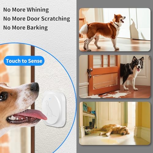 JeaTone Dog Door Bell, Smart Wireless Potty Training to Ring, 2 Pack Button | Dog Bells to Go Outside, Easy Training Dog to Ring the Bell, White
