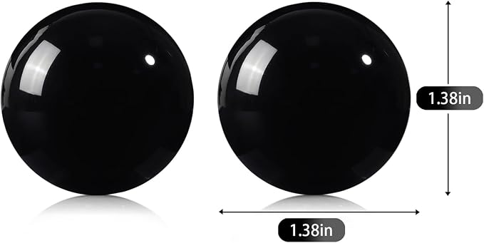 Obsidian Baoding Balls for Hand Therapy, Traditional Massage Chinese Ball for Adults Health Exercise Stress Relief Balls with Carry Pouch, Black Obsidian, Small-1.38"