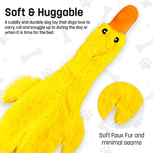 FGA MARKETPLACE Duck-Fox Flat NO Stuffing NO Squeak Plush Dog Toy, Funny Style Will Entertain Your Pet for Hours, Recommended for Small and Medium Dog 21 INCH Long
