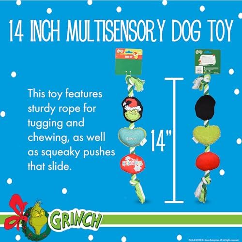 Dr. Seuss The Grinch Holiday Rope Dog Toy, 14 Inch