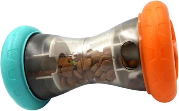 Dog Puzzle Toys for Boredom, 5.9in Bite Resistant ABS Treat Dispensing Ball Toy, Interactive Food Dispenser Slow Feeder with Mechanical Rolling Bell for Pet Training